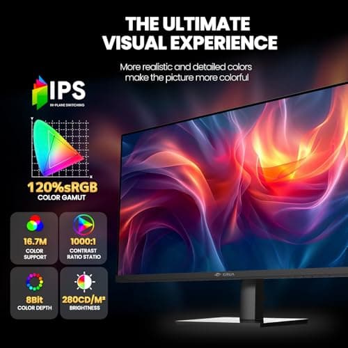 CRUA 27Inch Gaming Monitor 360HZ, QHD 1440P 120% sRGB IPS Computer Monitor with Built in Speaker, Height/Pivot/Swivel/Tilt Adjustable Vertical Monitor, Support FreeSync, DP&HDMI, Wall Mount-Black 6