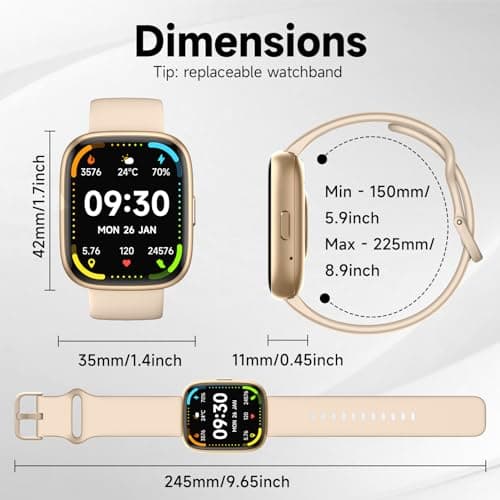 Smart Watch for Men Women,Alexa Built-in Smartwatch(Answer/Make Calls),1.83" HD Fitness Tracker,IP68 Waterproof 100+ Sport Mode Activity Tracker,Heart Rate SpO2 Sleep Monitor,iOS Android Compatible 9