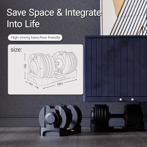 Adjustable Dumbbells 52.5 lbs, 15 in 1 Weights Adjustable Dumbbell Set, Fast Adjust Weight Dumbbell for Full Body Exercise Training Fitness Workout in Home Gym 7