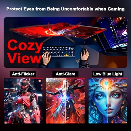 SANSUI 27 Inch Curved Gaming Monitor 200Hz 1ms with Speakers FHD 1080P Computer Monitor FreeSync|1500R|130% sRGB|HDR|Low Blue Light|HDMI DP Ports|VESA Mount|Metal Stand(HDMI Cable Incl.) 7