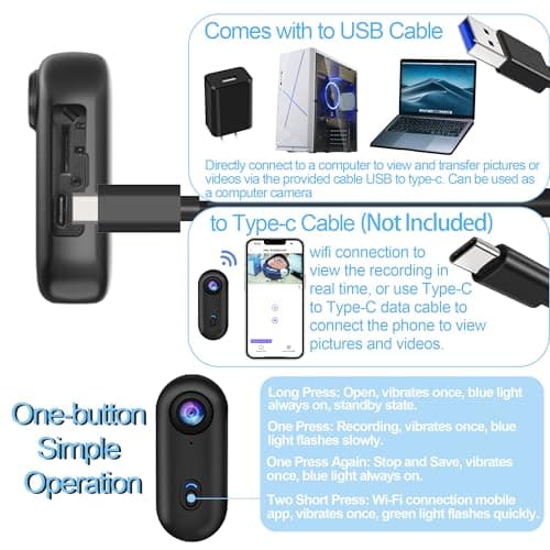 PLAYIKO 4K HD Thumb Vlog Camera for Pet, Portable Mini Action Camera with 10 Accessories for Sport, Content Creators, Underwater, Motorcycle Helmet, Cat Doggy Collar with Phone App 128G Card (Black) 7