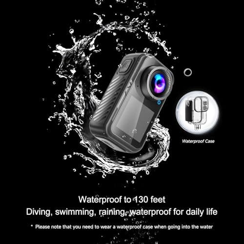 NUISK Mini Action Camera 4K | 128G Thumb Sports Camera with EIS Stabilization, Wearable POV Chest Camera, Waterproof for Running, Cycling, Swimming, Hiking, Outdoor Adventures 7