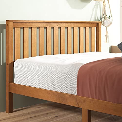 Zinus Alexia Wood Platform Bed Frame with headboard, Solid Wood Foundation with Wood Slat Support, No Box Spring Needed, Easy Assembly, Rustic Pine, Full 7