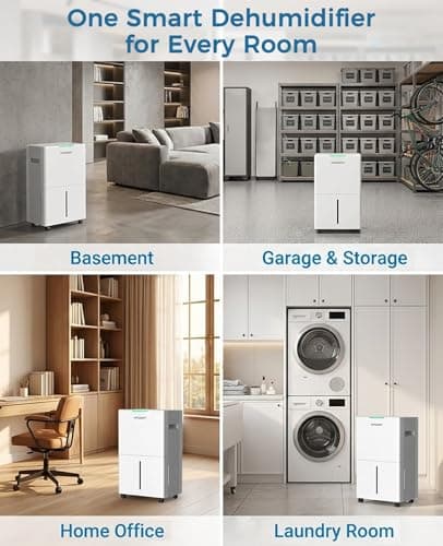 WPSOERT 4000 sq.ft Dehumidifier for Basement with Drain Hose, 45 Pint Dehumidifiers for Home, Smart Compressor Dehumidifies for Large Room, Bedroom, 3 Modes, Intelligent Humidity Control, Auto Defrost 7