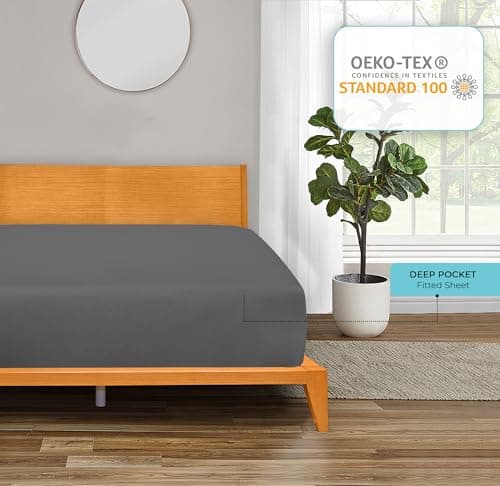 Royale Linens 6 Pack California King Fitted Sheet Set - Bottom Sheet - Soft & Breathable - Brushed 1800 Microfiber - Wrinkle Resistant - Hotel Quality Deep Pocket Stretches Up to 16" (Cal King,Grey) 7