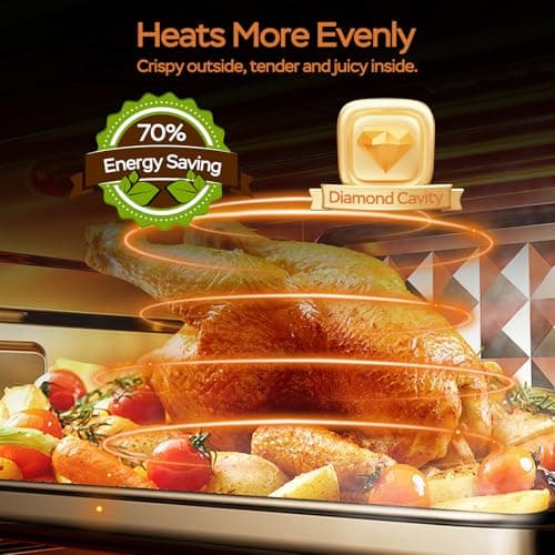 Geek Chef Air Fryer Toaster Oven Combo, 16QT 5-in-1 Toaster Ovens Countertop, Convection AirFryer with Bake, Air fryer & Toaster, Broil and Warm Functions, Stainless Steel Easy Oven for Wonder Meals 6