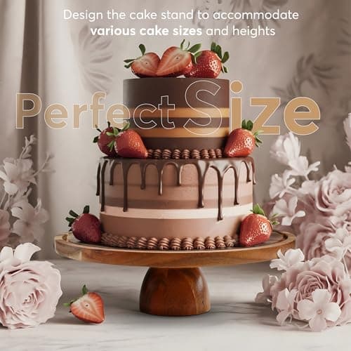 BreezyHome 2-in-1 Acacia Wood Cake Stand with Lid, Cake Stand with Acrylic Dome Light Weight, Strudy & Well Polished, Cake Plate with Lid for Parties, Weddings, and Everyday Use, Cake Display Stand with Lid 6