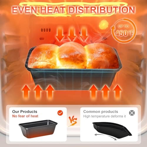 HONGBAKE Mini Loaf Pan for Baking Bread, 6 x 3.3 x 2 In Nonstick Small Banana Bread Tins Set of 3, Tiny Carbon Steel Meatloaf Pan - Dark Grey 6