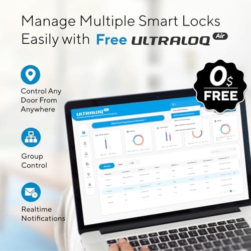 ULTRALOQ U-Bolt Pro WiFi Smart Lock with Door Sensor, 8-in-1 Keyless Entry Door Lock with Fingerprint ID, App Remote Control, Built-in WiFi Keypad Deadbolt, Auto Unlock, IP65 Waterproof, Easy Install 7