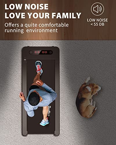 REDLIRO Under Desk Treadmill Walking & Jogging Machine Portable Motorized Walking Pad with Led Display, Remote Control & Bluetooth Speaker Compact for Small Home Office use, Black-without bar 5