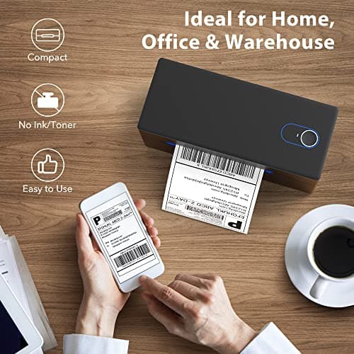 Nelko Bluetooth Thermal Shipping Label Printer, Wireless 4x6 Shipping Label Printer for Small Business, Support Android, iPhone and Windows, Widely Used for Amazon, Ebay, Shopify, Etsy, USPS 7