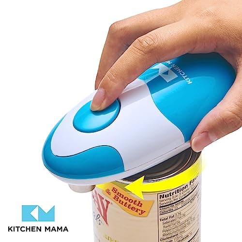 Kitchen Mama Auto Electric Can Opener: Open Your Cans with A Simple Press of Button - Automatic, Hands Free, Smooth Edge, Food-Safe, Battery Operated, YES YOU CAN (Sky Blue) 7