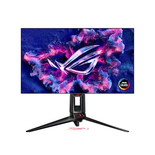 ASUS ROG Swift OLED 27” 1440P Gaming Monitor (PG27AQDP) - WOLED, QHD, 480Hz, 0.03ms, G-SYNC Compatible, Custom Heatsink, AI Assistant, DisplayHDR400 True Black, 99% DCI-P3, True 10-bit, DisplayWidget 8