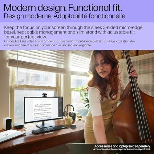 HP V24i G5 24 Inch Computer PC Monitor Full HD IPS 60Hz Refresh Rate 5ms Response Time 250 Nits Brightness AMD FreeSync Anti-Glare Low Blue Light, HDMI DisplayPort, Black (Renewed) 6