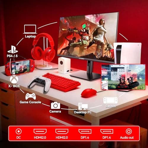 CUNPU 27 Inch 1440P 240Hz Gaming Monitor, Fast IPS, 1ms GTG QHD Gamer Monitor, FreeSync & G-Sync, HDR, 128% sRGB, Height/Pivot/Tilt/Swivel Vertical Monitor, Built-in Dual Speaker, HDMI/DP 8