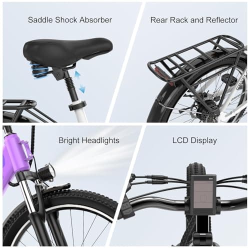Aelith 26" Electric Bike for Adults – Powerful 1000W Motor, 48V Removable Battery, 7-Speed, Front Suspension & LCD Display – Commuter and Mountain EBike for Women 6
