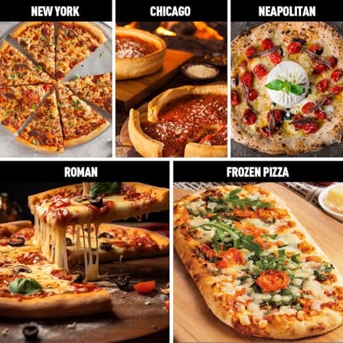 Multi-Fuel Pizza Oven Outdoor, 12" Portable Wood and Gas Fired Pizza Oven with Thermometer,Gas Hose & Pizza Stone,Heats up to 1000°F,Stainless Steel Pizza Oven for Backyard or Camping (Black) 9