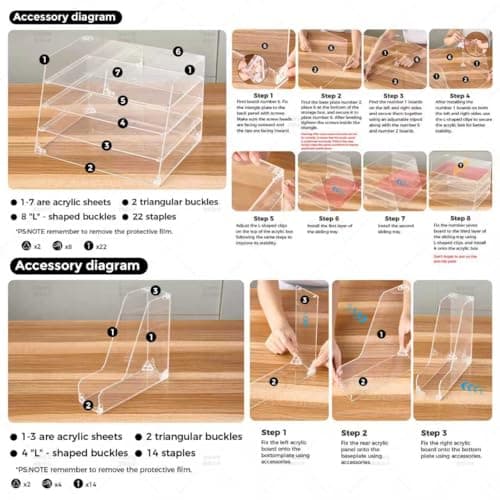 ACRYLATO, Acrylic Desk Organizer - 4-Tier Tray with Vertical File Holder for Books, Stationary, Letter, Magazines, Documents, and File Organizer - Durable Space Saving Storage, For Home and Office 8