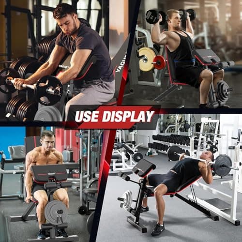 Adjustable Weight Bench, Bench Press for Full Body Workout, 880 Lbs Workout Bench for Home Gym with Barbell Rack, Strength Training Stable Incline Decline Bench with Leg Developer 7