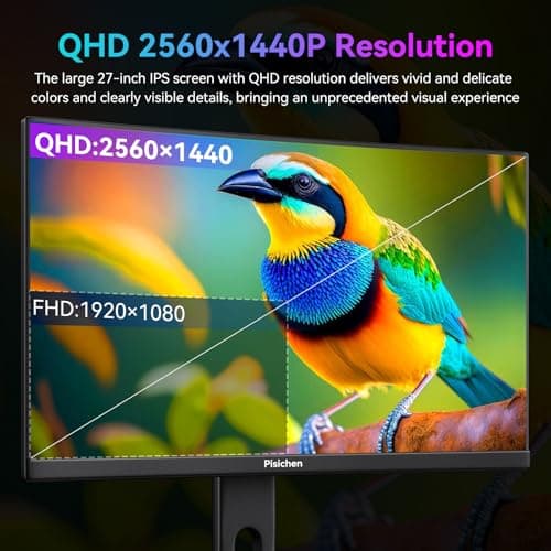 Pisichen Curved 27 Inch Touchscreen Monitor, QHD 2K 2560x1440 85Hz Computer Monitor, 99% sRGB, Built-in Adaptive Sync, with Display Port HDMI, Eye Care, VESA 5