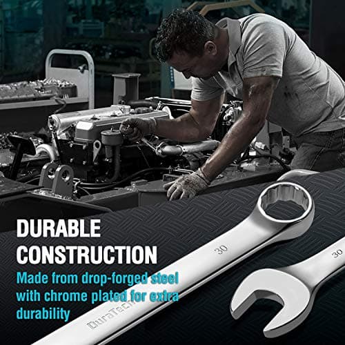 DURATECH Long Pattern Combination Wrench Set, Metric, 5-Piece, 23-30mm, 12 Point, CR-V Steel, with Pouch 5