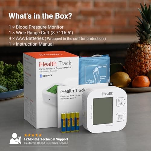iHealth Track Smart Upper Arm Blood Pressure Monitor with Wide Range Cuff that fits Standard to Large Adult Arms, Bluetooth Compatible for iOS & Android Devices 6