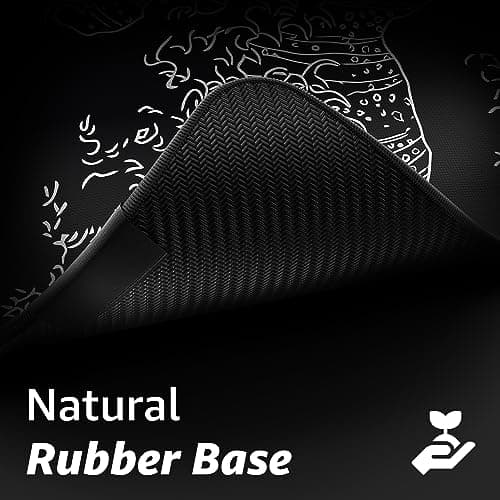 Hystar® Extended Gaming Mouse Pad | XXL 36" x 16" | 5mm Thick, Waterproof Surface, Smooth Polyester Fabric, and Natural Rubber Base | The Great Wave (Black) 5