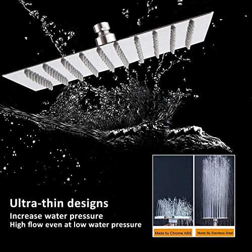 NearMoon Rain Shower Head, High Flow Stainless Steel Square Rainfall Shower, High Pressure Design, Awesome Shower Experience Even At Low Water Flow (8 Inch, Chrome Finish) 5