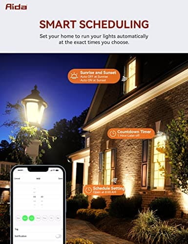 AIDA Smart Dimmer Light Switch, Single Pole Dimmer Switch Works with Alexa and Google Assistant, 2.4GHz WiFi Switch for LED, CFL, Incandescent Bulbs, Need Neutral Wire, No Hub Required, White, 1 Pack 6