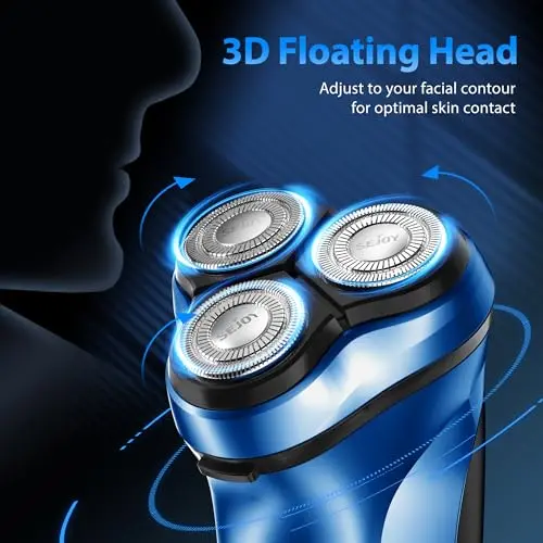 Sejoy Electric Razor for Men,Electric Shavers for Men,Face Shaver, Cordless Washable Rechargeable Shaving Machines,Pop Up Trimmer for Travel Home, LED Display,Fast Charging 6