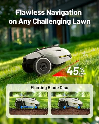 YUKA 1500 Robot Lawn Mower with Sweeper(2024 Version), 3D Vision Positioning & RTK Fusion Mapping System for 0.37 Acres Lawn 45% Slope, Cut Height 1.2"-4.0", Perimeter Wire Free, APP Control 5