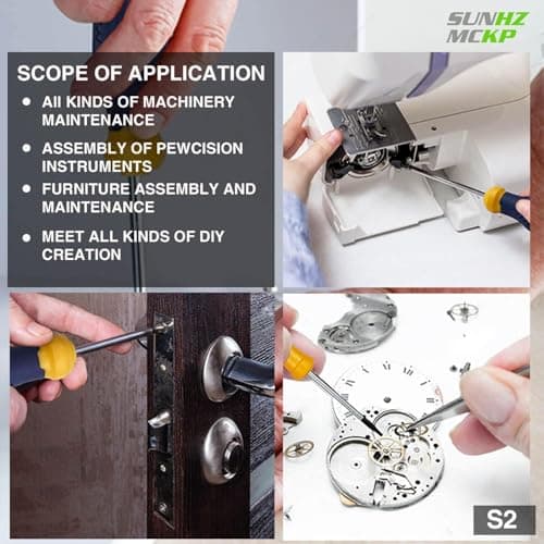 SUNHZMCKP Magnetic Screwdriver Set 66-Piece, S2- Alloy Tool Steel, Includes Slotted/Phillips/Torx Mini Precision Screwdrivers, Replaceable Screwdriver Bits With Sturdy tool box 7