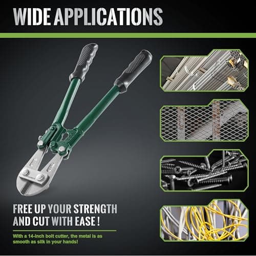 SANDPROX Small Bolt Cutters 14 Inch Heavy Duty Bolt Cutter with Soft Grip CR-V Steel Lightweight Bolt Cutters Wire Cutters for Cutting Small Fences, Steel Wire, Chains, Screws, Locks, and Rivet 7