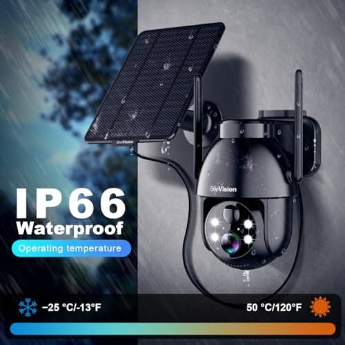 Solar Security Cameras Wireless Outdoor, 2K Battery Powered PTZ WiFi 3MP Indoor Security Camera for Home with Spotlight, PIR Motion Detection,Siren, Color Night Vision, 2-Way Talk, SD/Cloud Storage 7