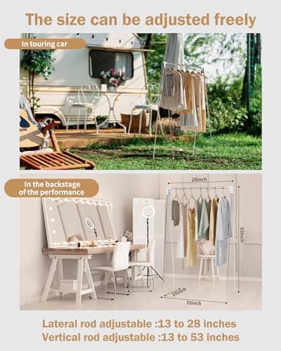 URZCT Travel Garment Rack ,Portable and Foldable，Folding Clothes Rack for Dance,Travel,Camping, Drying,RV, Indoor,Outdoor. A Collapsible Mini Clothing Rack. 5