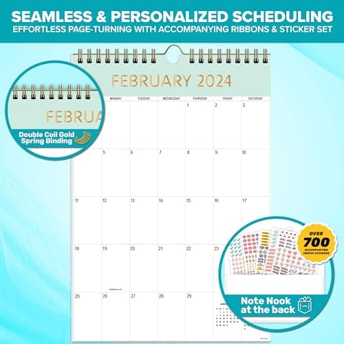 Decorably Wall Calendar Portrait - 18 Month 2024 Calendar Wall Calendars Jan 2024 To June 2025, 10x14in 2024-2025 Wall Calendar 2024, Wall Hanging Calendar, 2024 Wall Calendar 2024-2025 5