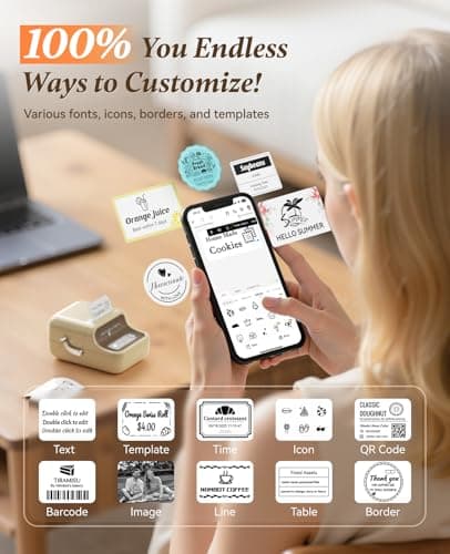 NIIMBOT B21 Label Maker, Thermal Label Printer, Portable Inkless Label Makers for Home/Office/Business, with 1 Pack 50x30mm White Label, Compatible with iOS & Android, (White) 6