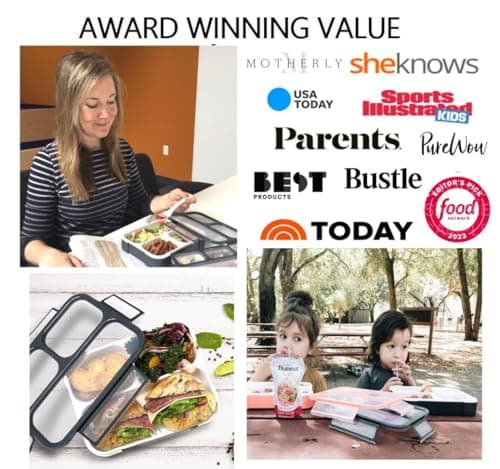 Bento Lunch Box For Adults, Kids | Leakproof Meal Prep Portion Control Boxes Japanese Style for Boys Teens 3 Compartment Slim Container For Work, School | Eco-friendly Divided Containers, Grey - Black 6