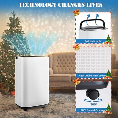 Sweetcrispy 4,500 Sq. Ft. Dehumidifier for Basement, 50 Pints Dehumidifiers for Home with Drain Hose, 1.58 Gallon Water Tank Portable Quiet Moisture Remover, Ideal for Whole House, Bedroom & Bathroom 7