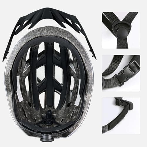 AISSTXOER Adult Bike Helmet for Men & Women, Fits Head 56-62cm - USB Rechargeable Rear LED Light, Adjustable Fit System, Removable & Washable Padding - Men's, Women's Bike Helmets 5