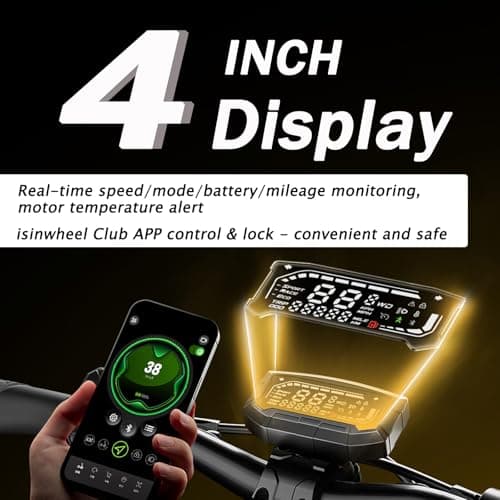 isinwheel GT4 Electric Scooter,2400W Dual Motor, 50 Miles Range,Up to 45MPH Folding E Scooter for Adults, 12'' Off Road Tires,330 lbs Load,Off Road Electric Scooter for Adult with Dual Suspension,APP 7