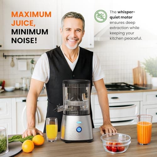 Eurolux Electric Citrus Juicer Stainless Steel | Premium Hands-Free One-Touch Orange Juice Squeezer for Oranges, Lemons, and Limes | Quiet Operation, Easy to Clean, Countertop Small Kitchen Appliance 8