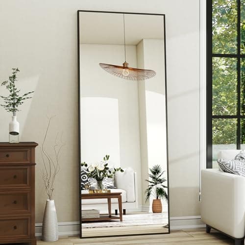 XRAMFY 21"x 56" Rectangular Full-Length Mirror with Frame, Large Wall-Mounted or Leaning Floor Mirror for Bedroom, Entryway, and Living Room Décor, Modern Dressing Mirror for Home