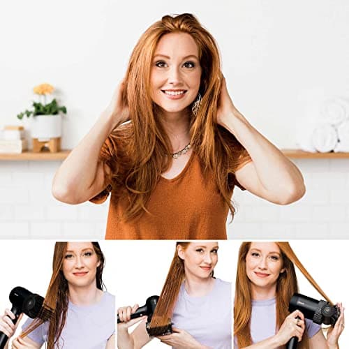 Shark HD125CO Hair Blow Dryer HyperAIR Fast-Drying with IQ 2-in-1 Concentrator and Styling Attachments, Auto Presets, Rotatable Hot Air Brush, No Heat Damage, Ionic, Black (Renewed) 6