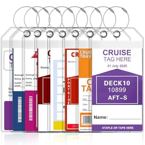 8-Pack Cruise Luggage Tag Holder, Cruise Luggage Tag Holder can be Used for 2025Carnival, NCL, MSC Cruises, and Princess Ships Offer