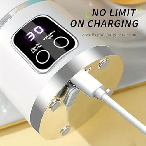 Digital Multimode Juicer Blender - Smart LED Display, Diet-Friendly，Leak Proof Design for Smoothies Liquid Diet, Shakes & Baby Food，Best Compact Blender for Home & Travel, Lemon Juicer (white) 2