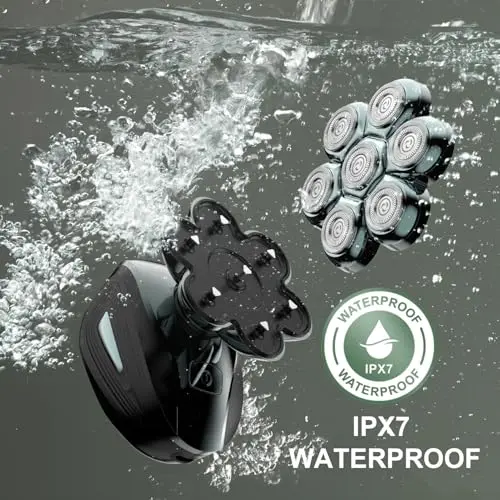 Head Shavers for Bald Men: Upgraded Detachable Head Shaver - IPX7 Waterproof Wet or Dry Electric Razor for Men - 7D LED Display Rechargeable Shaving Grooming Kit with Type-C Charge (Ginger) 6