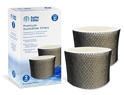 Fette Filter - HWF75 Replacement Wicking Filter Compatiable with Holmes Filter D HWF75 HWF75CS HWF75PDQ-U HF222 & Sunbeam Cool Mist Humidifier Models 3000 Series. Pack of 2