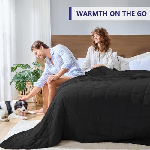 King Size Weighted Blanket for Adults (20 lbs, 80” x 87”, Black) Cooling Heavy Blanket for Sleeping Perfect for 190-210 lbs, Breathable Blanket for Adults & Couple All Season, Machine Washable 4