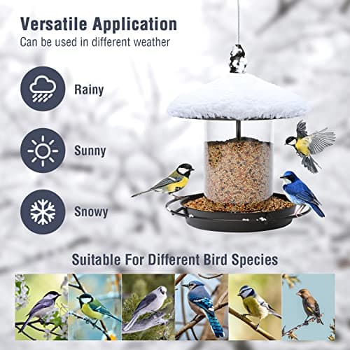 Youvip Metal Roof Bird Feeder - Chew Proof for Outdoor Hanging Wild Bird Seeds. Bronze 6